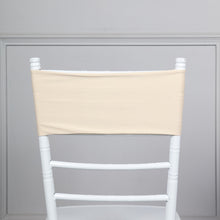 5 Pack Beige Spandex Stretch Chair Sashes Bands Heavy Duty with Two Ply Spandex 5x12inch