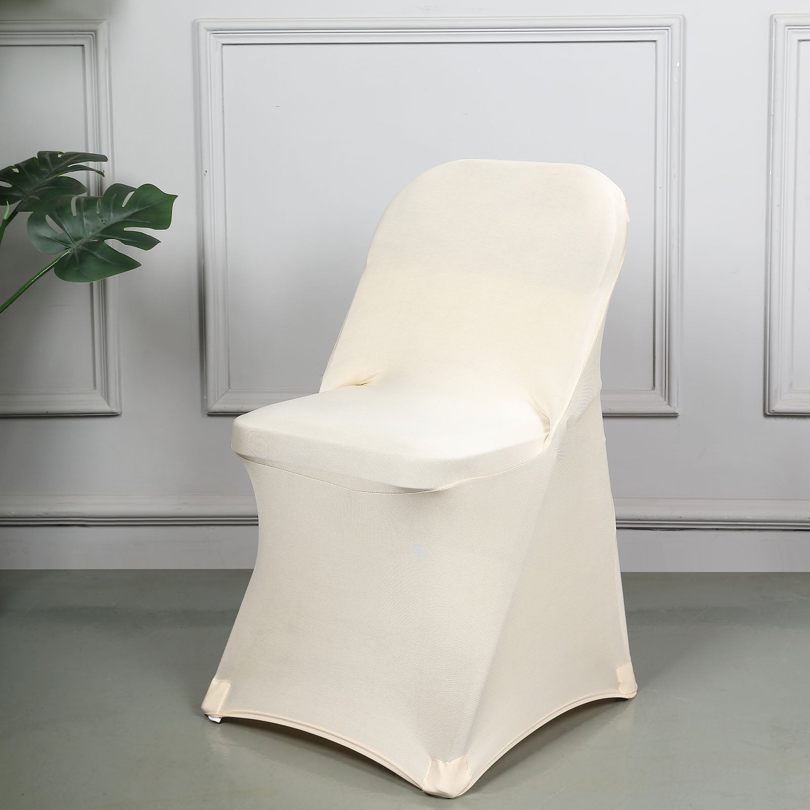 Beige Spandex Stretch Chair Cover 160 GSM