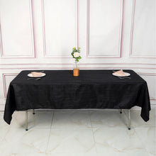 60 Inch x 102 Inch Black Accordion Crinkle Taffeta Rectangle Tablecloth