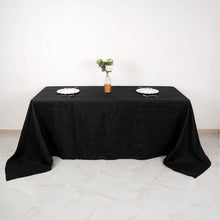 90 Inch x 132 Inch Black Accordion Crinkle Taffeta Rectangle Tablecloth