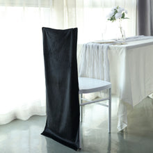 Black Buttery Soft Velvet Chiavari Chair Solid Back Slipcover