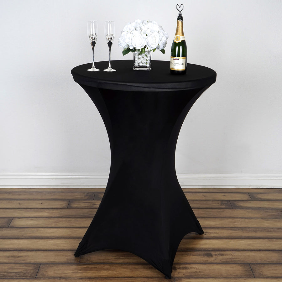 Black Cocktail Table Cover In Spandex
