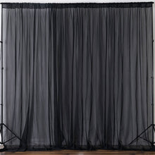 Black Fire Retardant Sheer Organza Premium Curtain Panel Backdrops With Rod Pockets - 10ft#whtbkgd