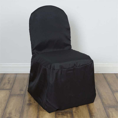 Black chair cover for elegant events and parties.