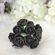 48 Black 1 Inch Artificial Foam Rose Flowers With Stem For Crafts