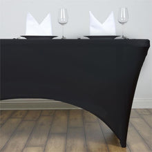 Rectangular 4 Feet Black Stretch Spandex Table Cover 