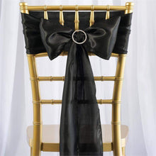 5 pack - 6"x106" Black Satin Chair Sashes