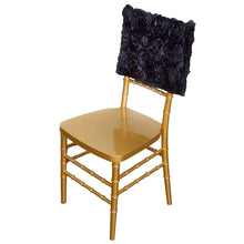 Chiavari 16 Inch Black Satin Rosette Chair Caps Back Covers