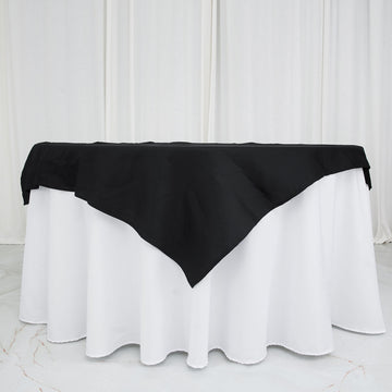 Black Seamless 100% Cotton Linen Table Overlay 54"x54"