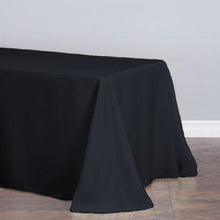 Black Seamless Polyester Rectangular Tablecloth with Rounded Corners, Oval Oblong Tablecloth
