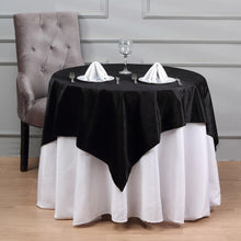 54Inch x 54Inch Black Seamless Premium Velvet Square Table Overlay, Reusable Linen