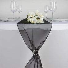 14 Inch x 108 Inch Organza Black Table Top Runner#whtbkgd