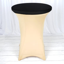 Round Black Cocktail Spandex Table Cover