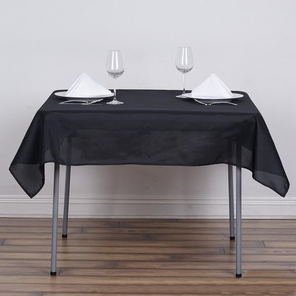Square Black Polyester Tablecloth 54 Inch