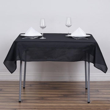 Elevate Your Event Decor with the Black Square Seamless Polyester Tablecloth