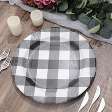 Black & White Checkered Black Round Charger Plates 13 Inch Size