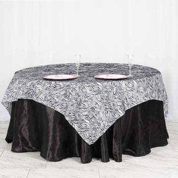 Vibrant and Textured Taffeta Square Table Overlay