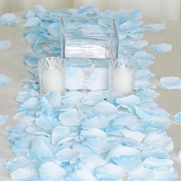 500 Pack Blue Silk Rose Petals Table Confetti or Floor Scatters