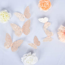 12 Pack 3D Blush Butterfly Wall Decals DIY Removable Mural Stickers