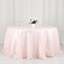 Blush Rose Gold Accordion Crinkle Taffeta Round Tablecloth