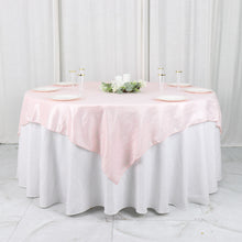 72 Inch x 72 Inch Blush & Rose Gold Square Accordion Crinkle Taffeta Table Overlay