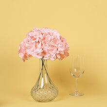 Artificial Satin Hydrangeas With 10 Blush Rose Gold Flower Heads And Stems