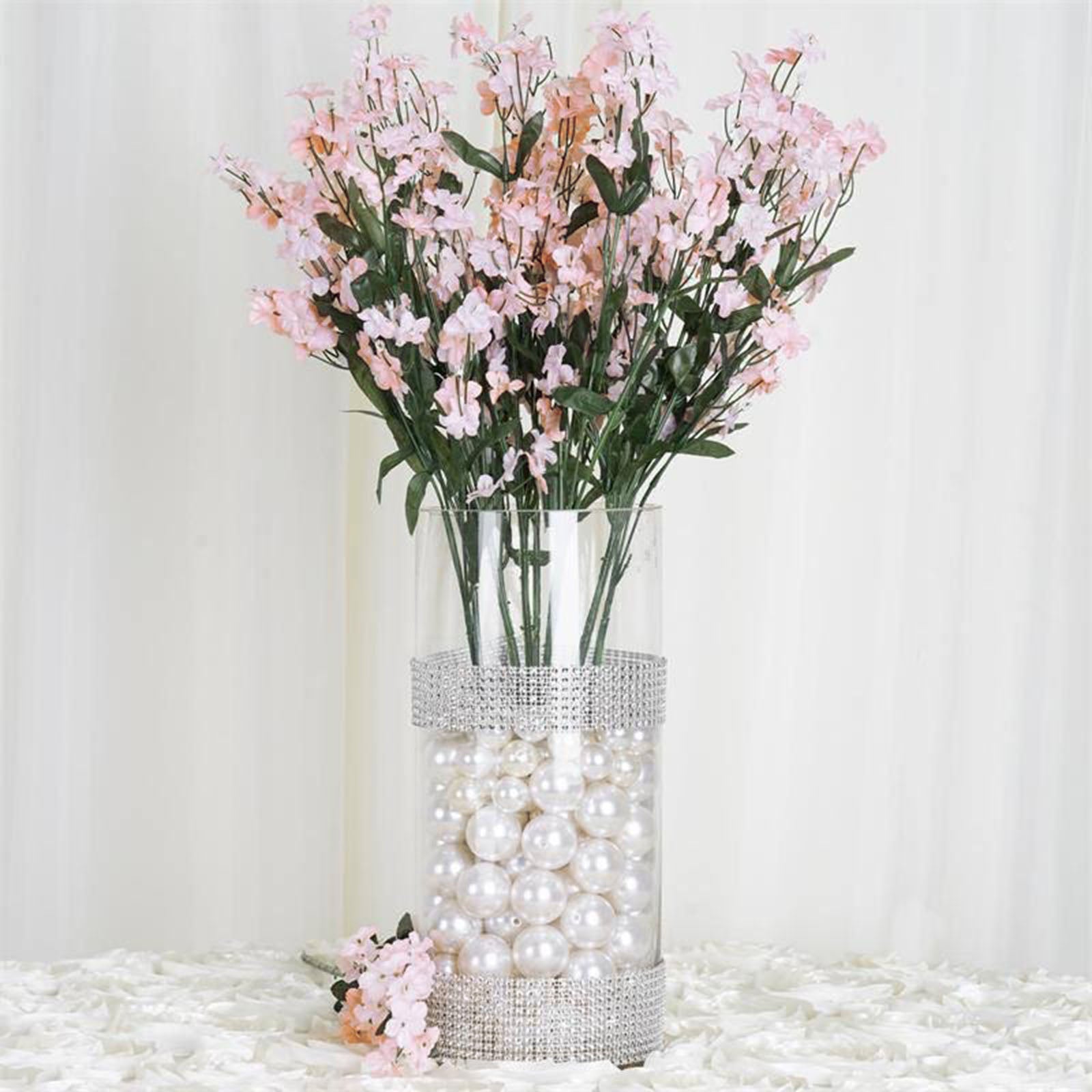 Efavormart 12 Bushes Baby Breath Artificial Filler Flowers for DIY Wedding Bouquets Centerpieces Arrangements Party Home Decoration, Pink