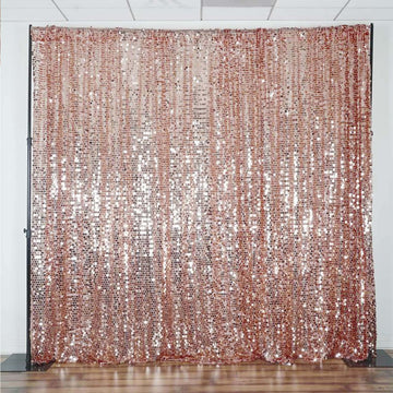 Add a Touch of Elegance with the Blush Big Payette Sequin Photo Backdrop Curtain