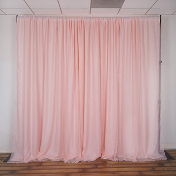 Blush Dual Layered Polyester Chiffon Curtain Backdrop with Rod Pocket 20ftx10ft