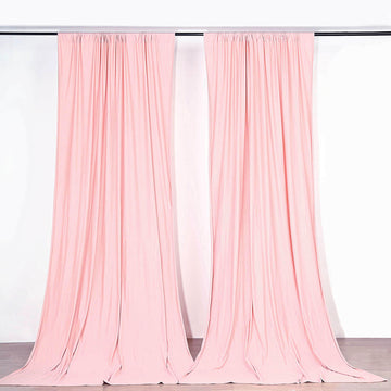 2 Pack Blush Scuba Polyester Curtain Panel Inherently Flame Resistant Backdrops Wrinkle Free With Rod Pockets - 10ftx10ft
