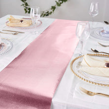 9Ft Rose Gold Glamorous Diamond Print Table Runner, Disposable Paper Table Runner - Blush