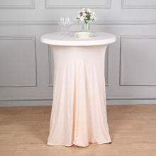 Blush Rose Gold Heavy Duty Spandex Cocktail Wavy Table Cover