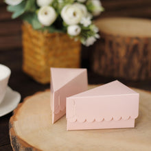 10 Pack Blush Rose Gold Triangular Scalloped Top Cake Boxes 4 Inch X 2.5 Inch