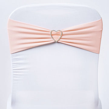 Blush Spandex Stretch Chair Sashes - Add Elegance to Your Event Decor