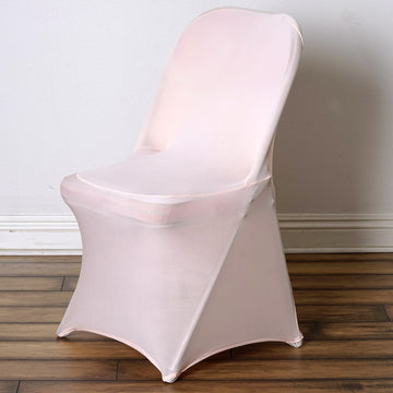 Blush Spandex Stretch Fitted Folding Chair Cover 160 GSM