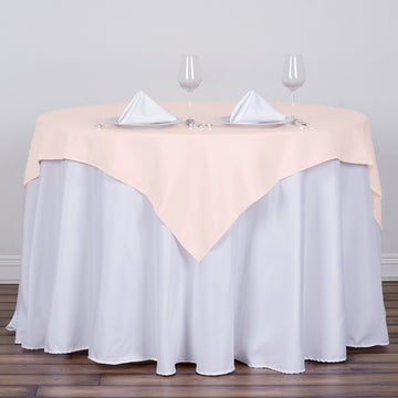 Blush Square Seamless Polyester Table Overlay 54"x54"