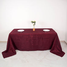 Rectangle Tablecloth 90 Inch x 132 Inch Burgundy Accordion Crinkle Taffeta