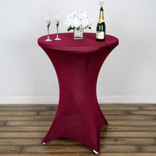 Burgundy Cocktail Table Cover In Spandex 