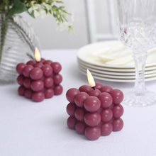 2 Pack 2 Inch Size Burgundy Wax LED Candles Warm White