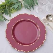 Burgundy Baroque Dinner Plates With Gold Rim