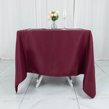 Elevate Your Event with the Burgundy Premium Seamless Polyester Square Tablecloth
