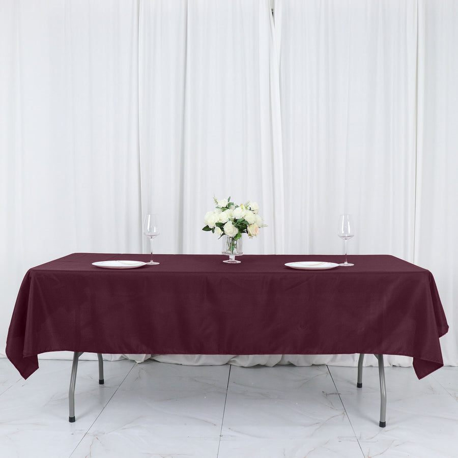 Burgundy Polyester Linen 54x96 Inch Rectangle Tablecloth