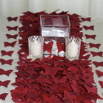 500 Pack Burgundy Silk Butterfly Confetti Party Table Scatters