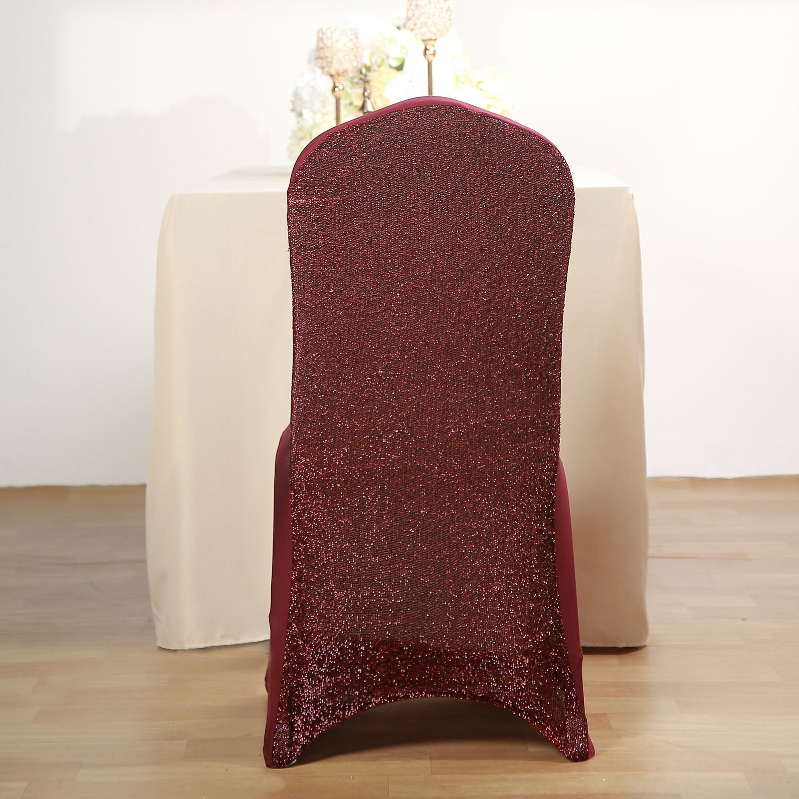 Burgundy Spandex Banquet Chair Cover