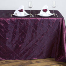 Taffeta Pintuck Rectangular Tablecloth 90 Inch x 132 Inch In Burgundy 