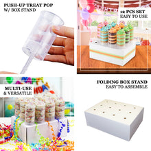 Clear Plastic Cake Pop Stand & Push Up Pop Shooter Set 12 Pack