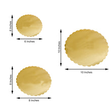 6 Inch 8 Inch 10 Inch Metallic Gold Round Scalloped Edge Cake Boards Set of 18 