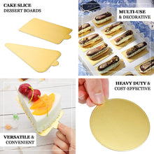 50 Pack Mini Triangle Gold Dessert Slice Paper Tray 2.8 Inch x 4.5 Inch