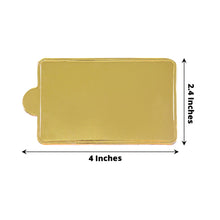 2.4 Inch x 4 Inch Mini Rectangle Gold Cake Boards 50 Pack