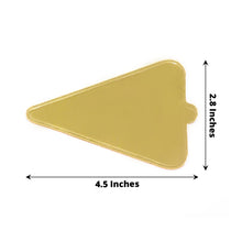 50 Pack 2.8 Inch x 4.5 Inch Mini Gold Triangle Dessert Slice Paper Tray